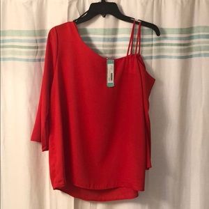 Red holiday off the shoulder top